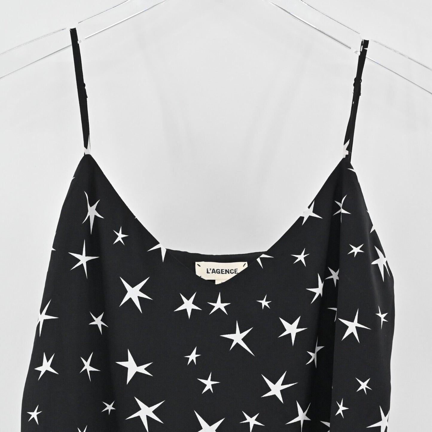 L'AGENCE Womens Silk Jane Top Size S Star Print Sleeveless Camisole Tank VNeck