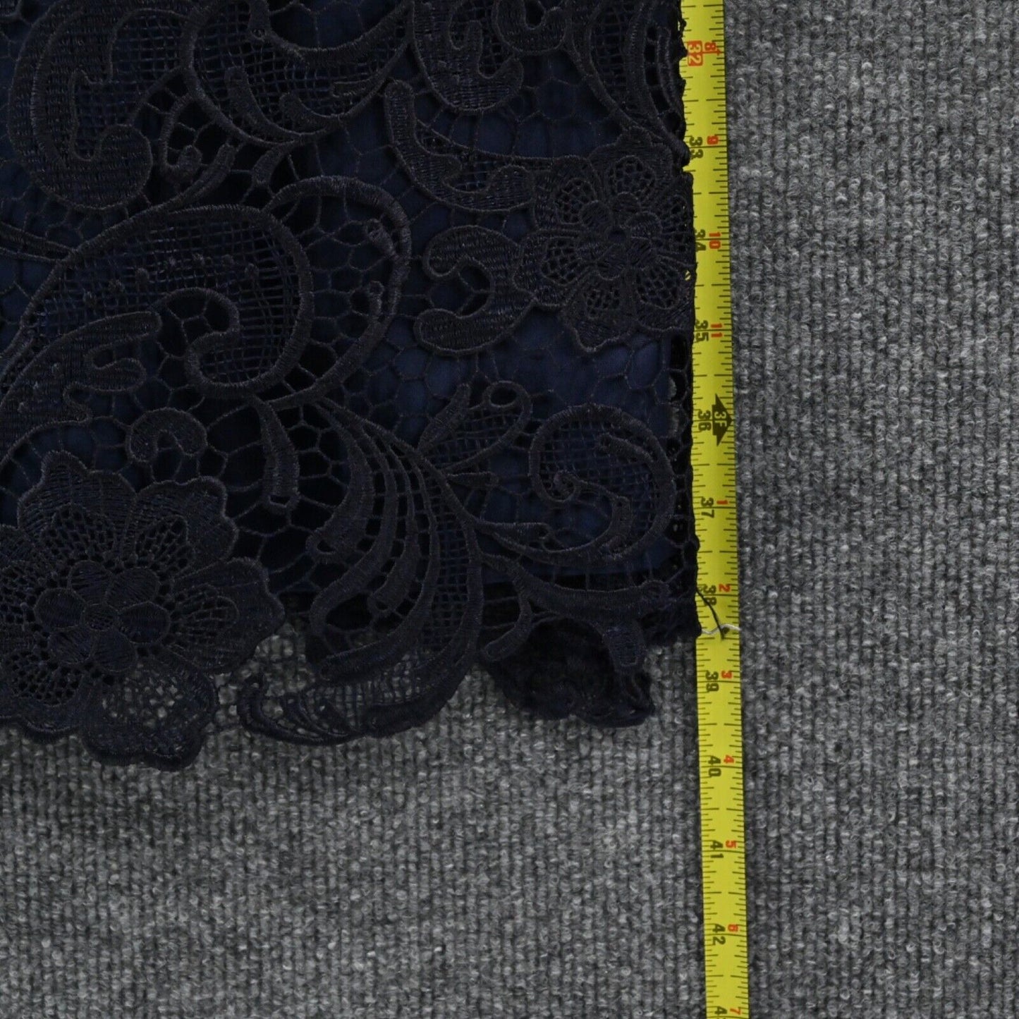 ADRIANNA PAPELL Dress Womens Sz 8 Black Blue Sheer Floral Lace Sleeveless Sheath