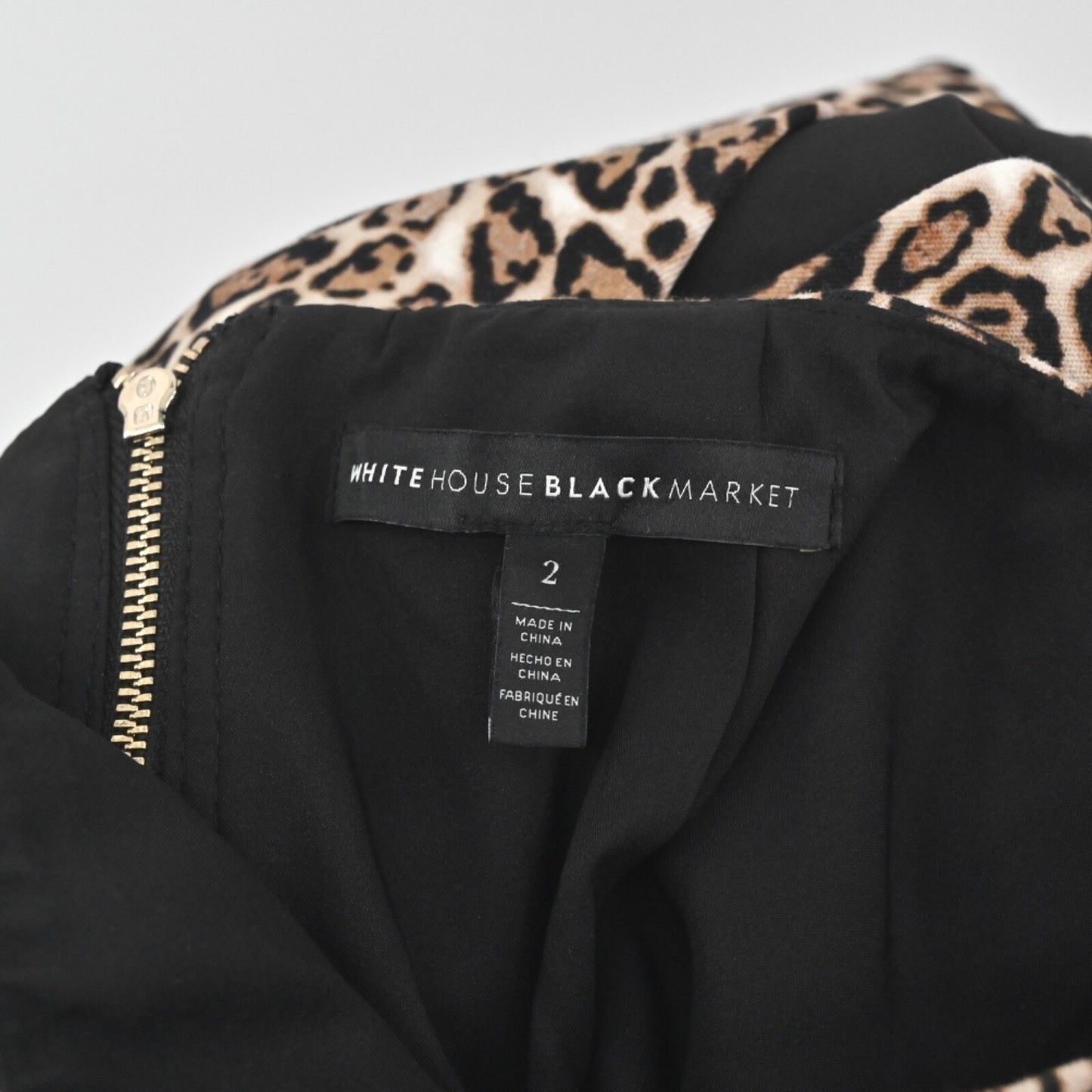 WHBM Animal Print Pencil Skirt Size 2 Leopard Cotton Lined Mob Wife Office Siren