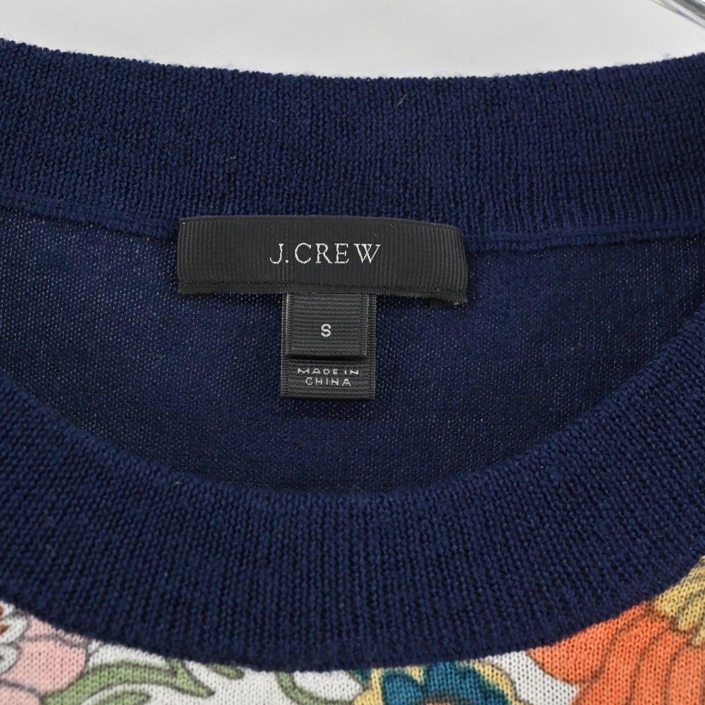 J Crew Womens Floral Merino Wool Sweater Size S Retro Twee Whimsical Romantic