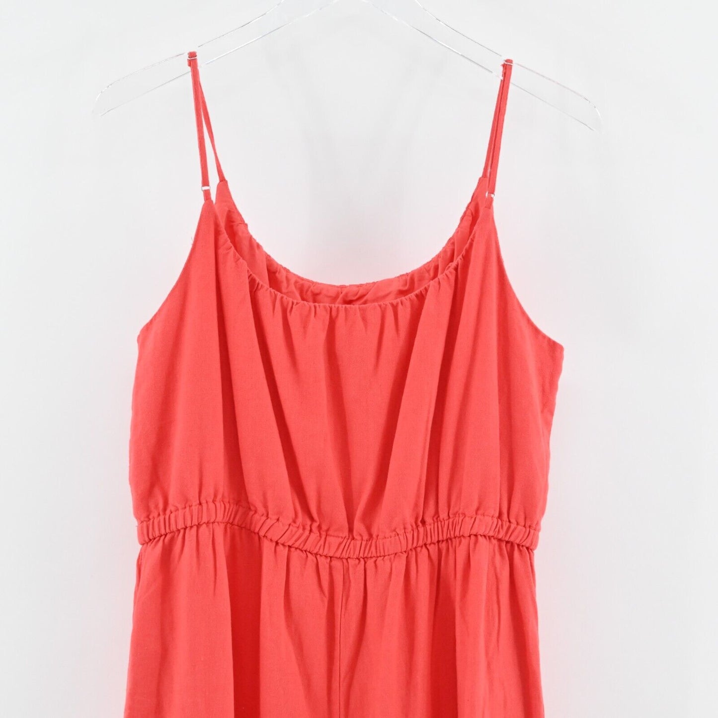 HAUTE HIPPIE Jumpsuit Size L Coral Linen Wide Leg Sleeveless Boho Festival Retro