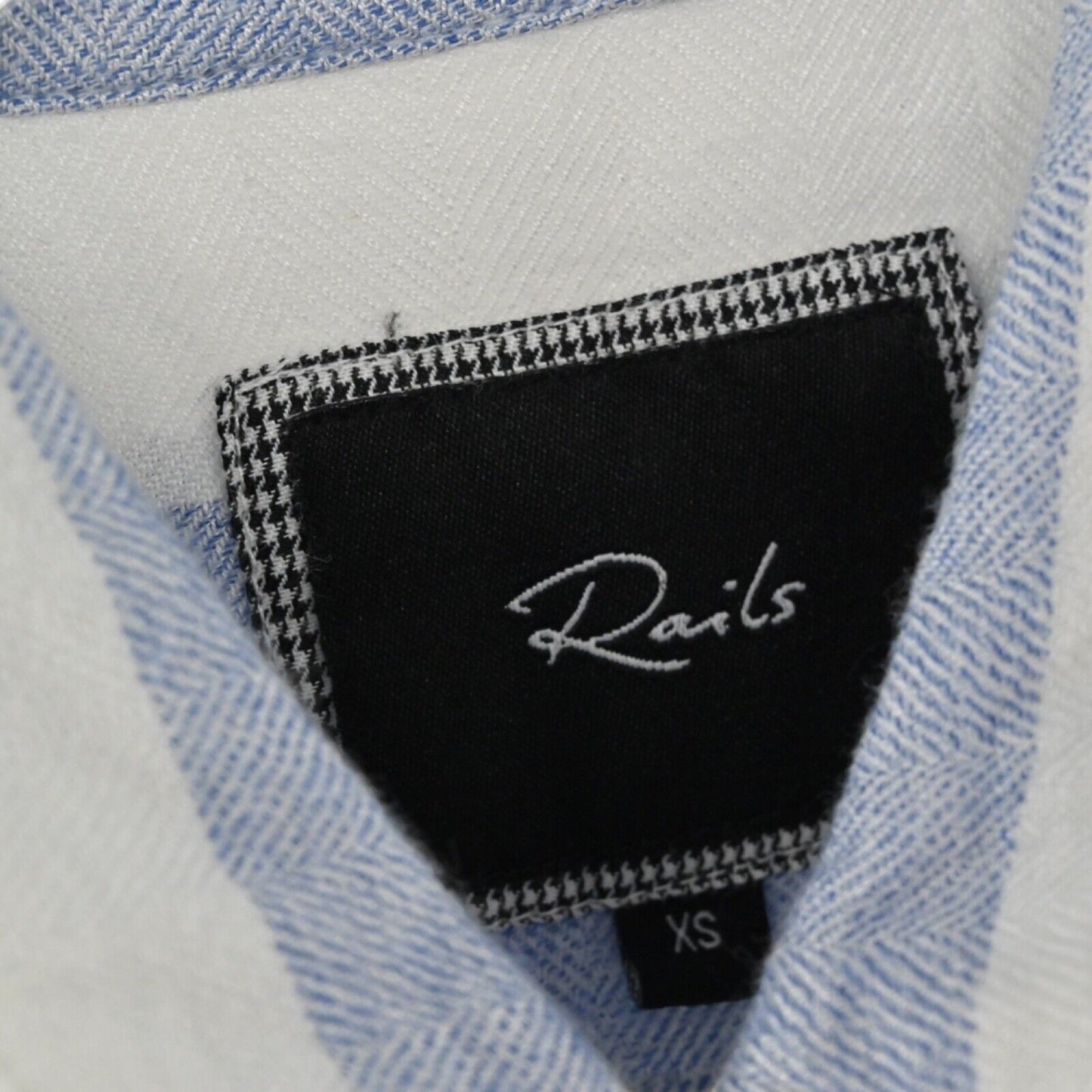 RAILS Top Women Sz XS Blue White Stripe Rolled Cap Sleeve Britt Button Up Beach