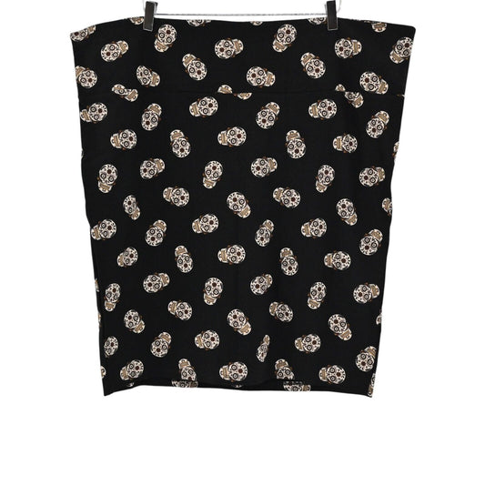 TORRID Skirt Womens Sz 4X Black Sugar Skull Print Jersey Knit Cotton Blend Mini
