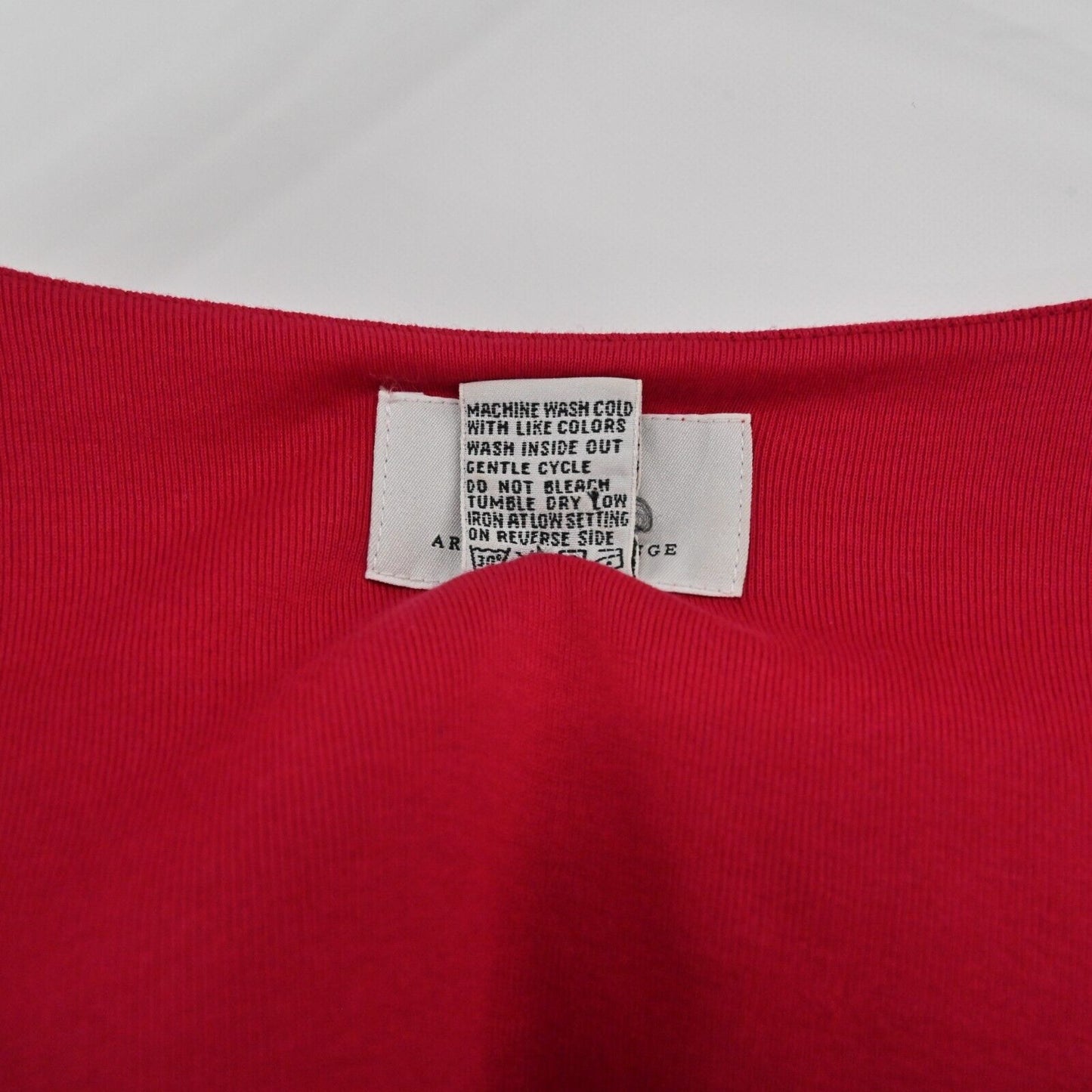 Vtg ARMANI EXCHANGE Top Womens Size M Red Long Sleeve Spellout Cotton Holiday