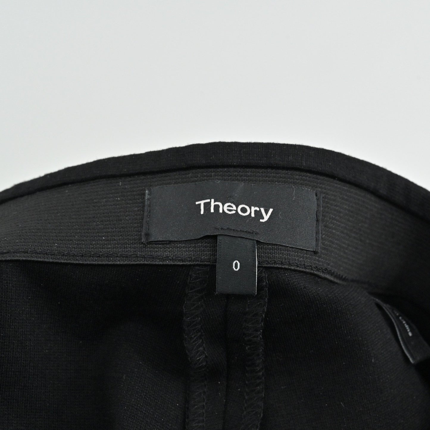 Theory Womens Dress Pants Size 0 Black Straight Leg Ponte Knit Career Minimalist