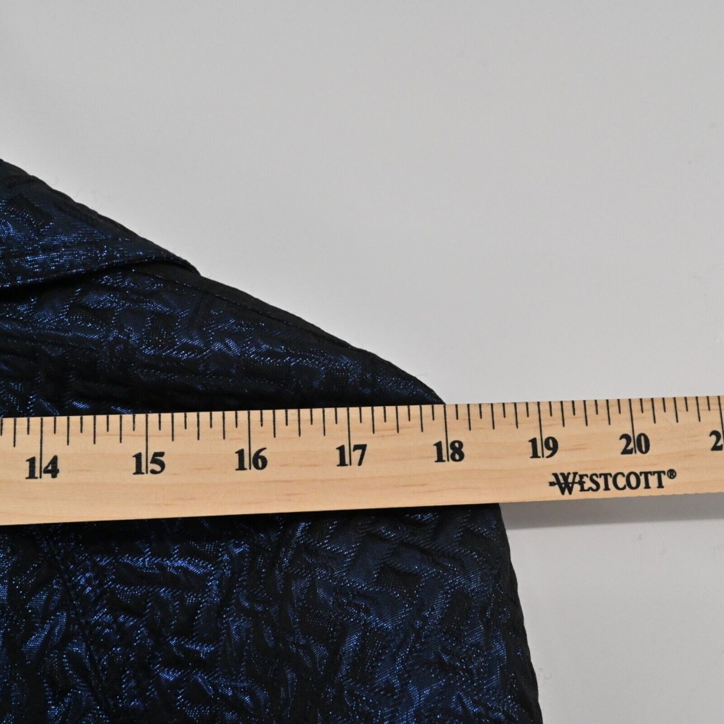 JONES NEW YORK Jacket Womens Sz S Blue Metallic Quilted Herringbone Button Front