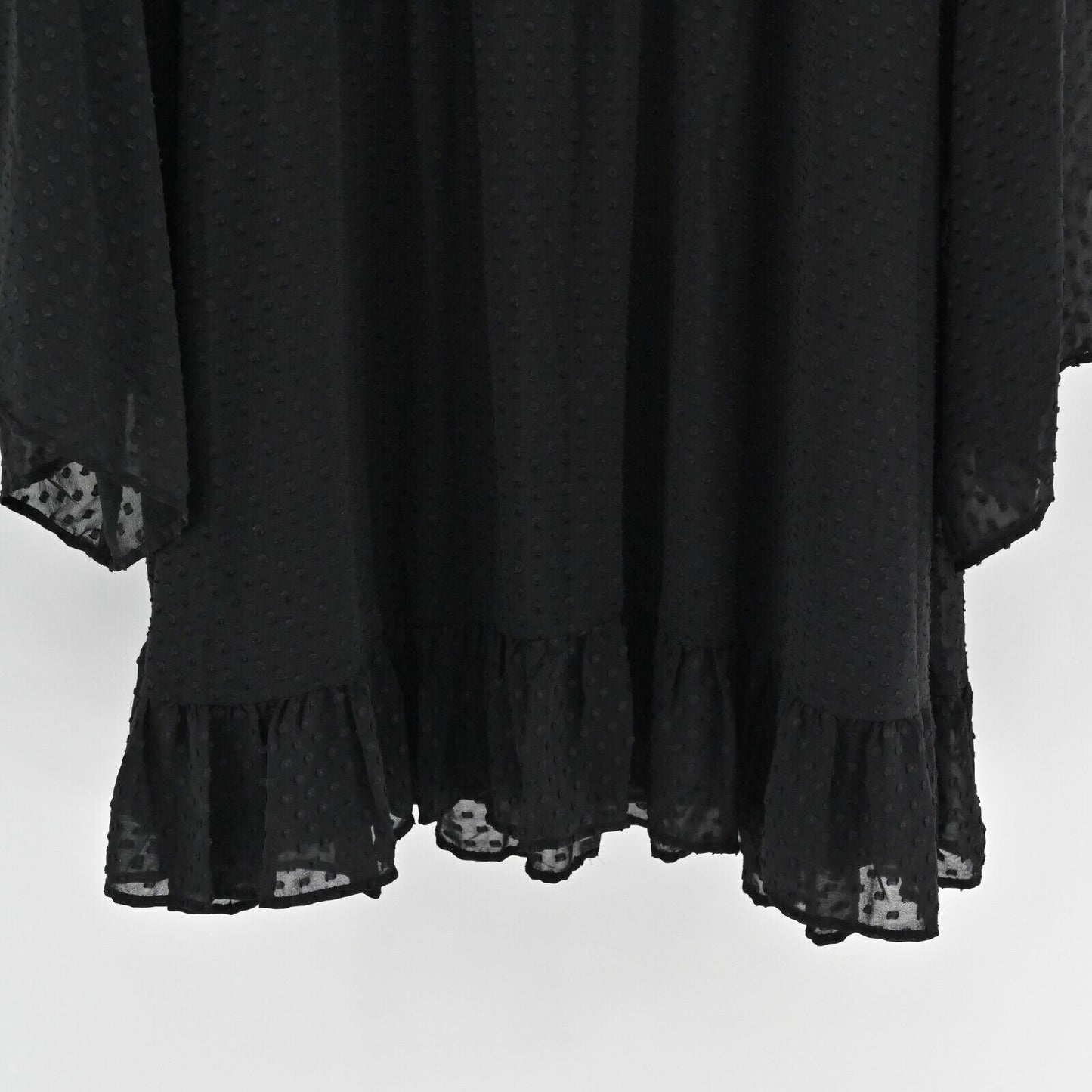 TORRID Dress Size 5X Black Bell Sleeve Swiss Dot Chiffon Skater Vamp Whimsgoth
