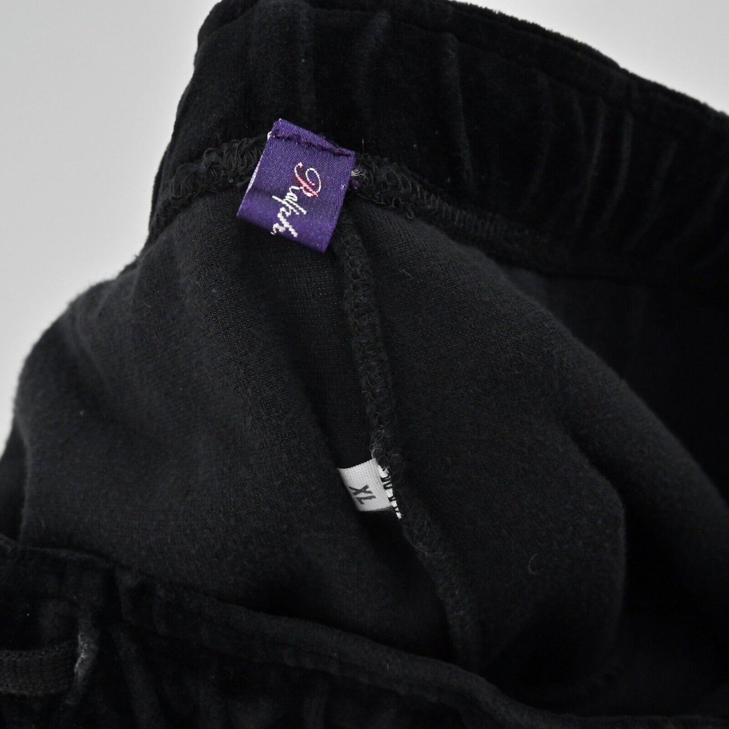Vtg RALPH LAUREN Collection Track Suit Womens Sz XL Black Velour Purple Label