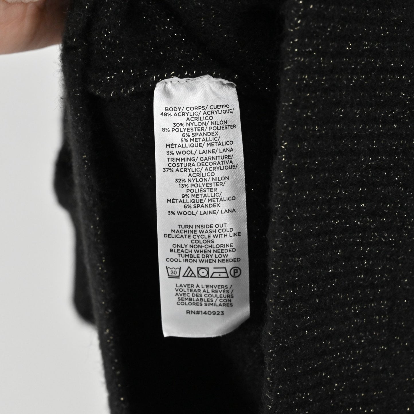 LOFT Metallic Sweater Dress Size XS Black Rhinestone Super Soft Knit Long Sleeve