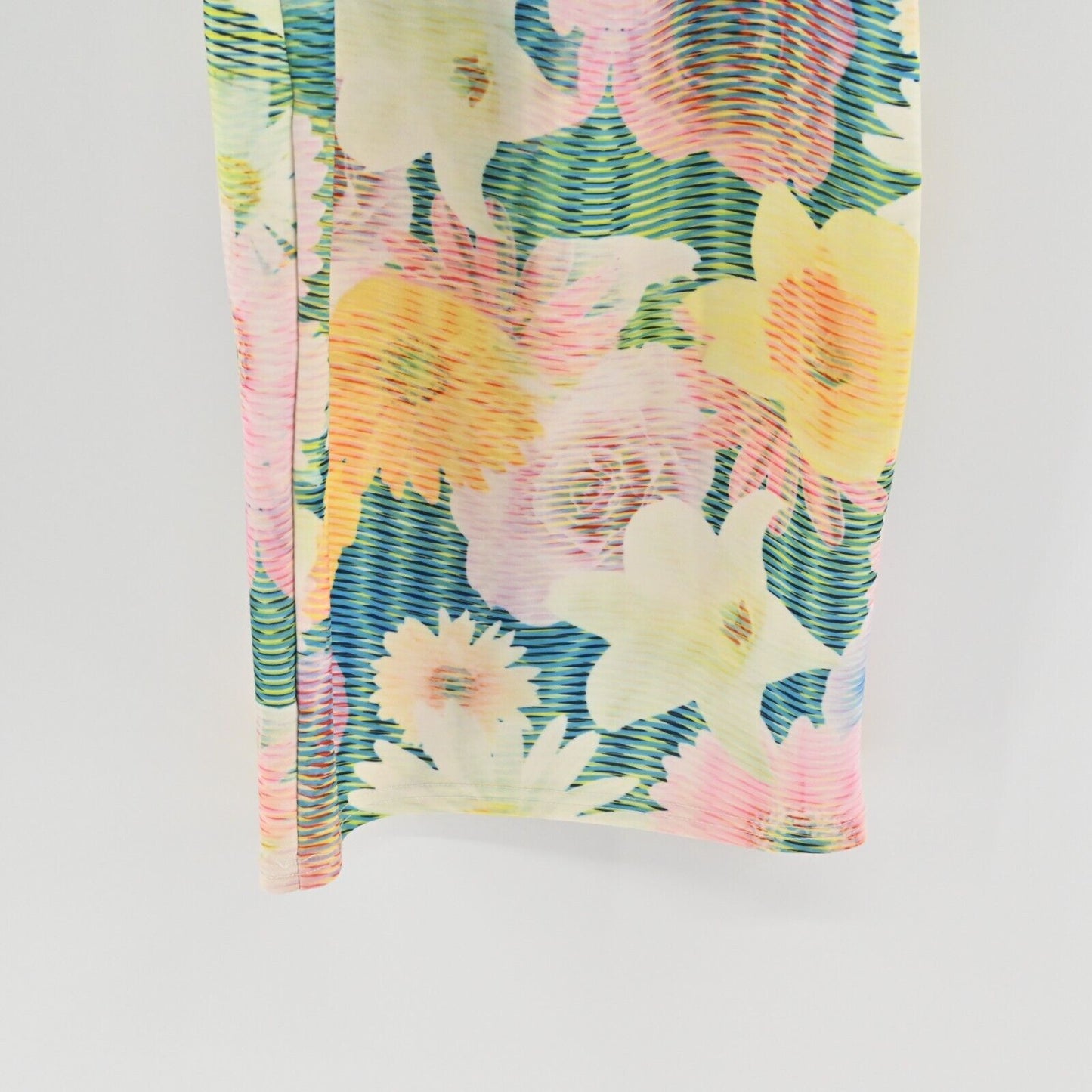 AX PARIS Dress Womens Sz 10 Cami String Pastel Digital Floral Print Midi Bodycon