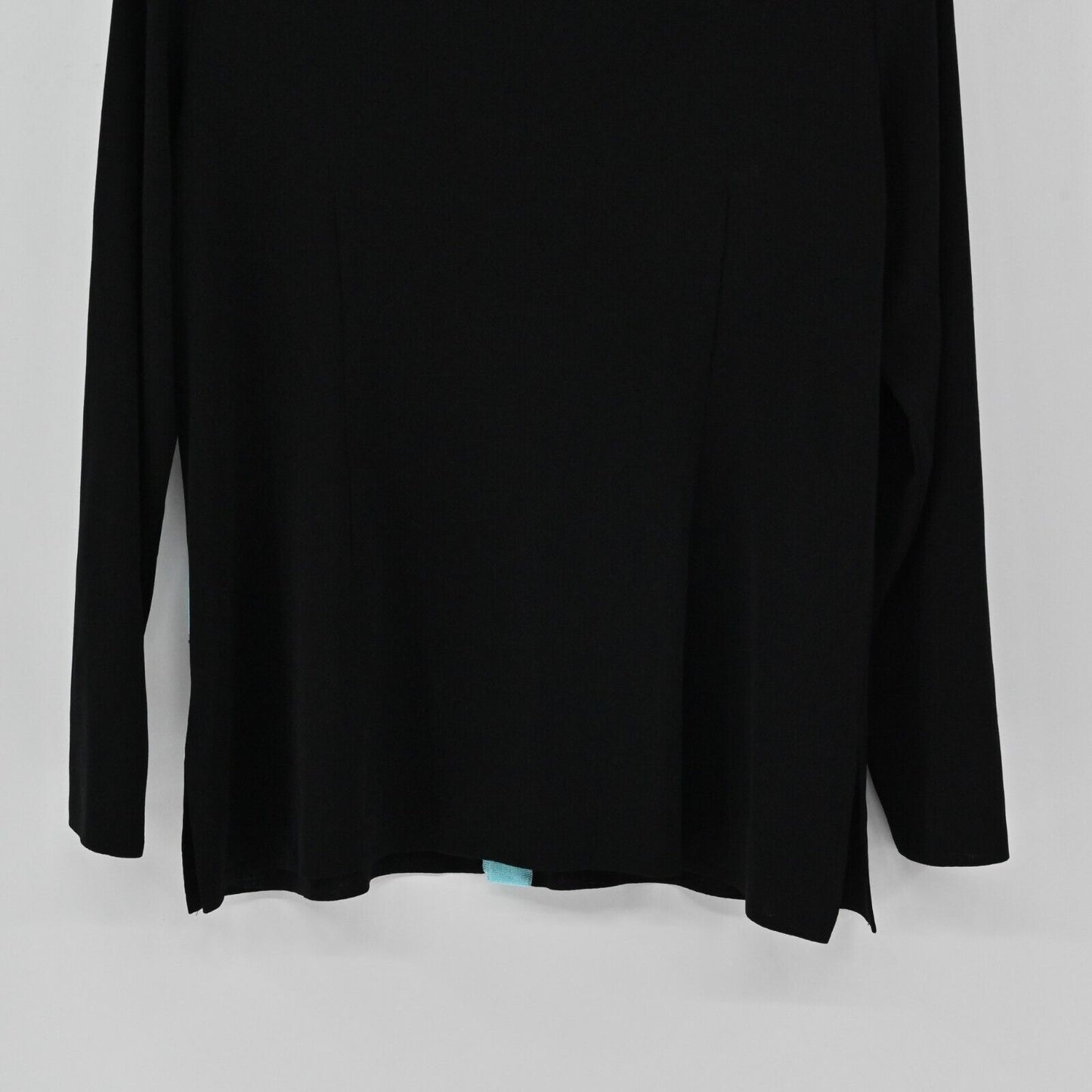 MISOOK Sweater Womens Size M Exclusively Knit Black Cardigan Blue Capsule Retro