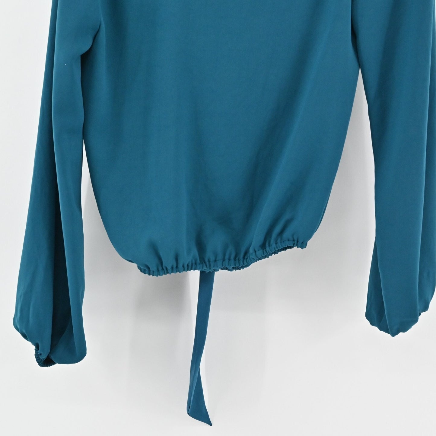RAMY BROOK Womens Seneca Top Size XS Teal Draped Off Shoulder Neck Tie Blouse