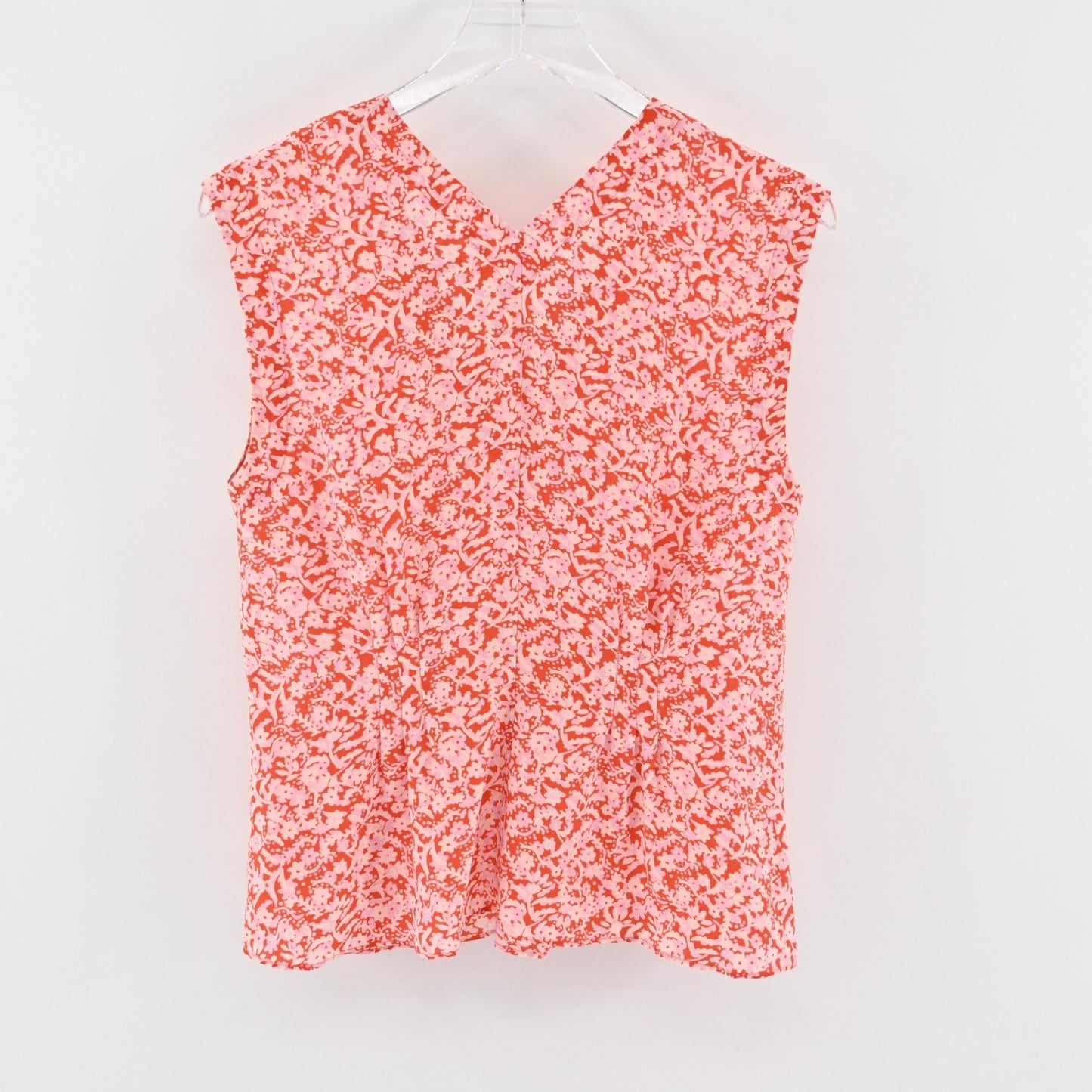 Rebecca Taylor Womens Silk Floral Top Size 8 Pleated Peplum Red Pink Blouse