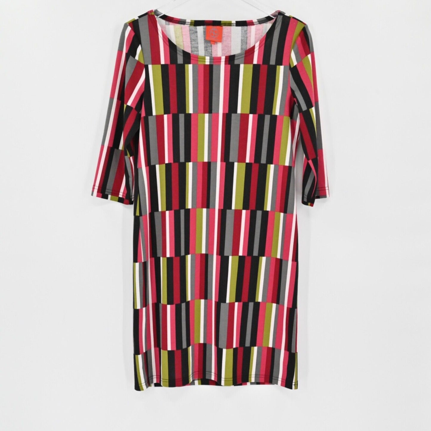 TRACY NEGOSHIAN Dress Womens Size Small Marisa Retro 70s Striped Scoop Neck Knit