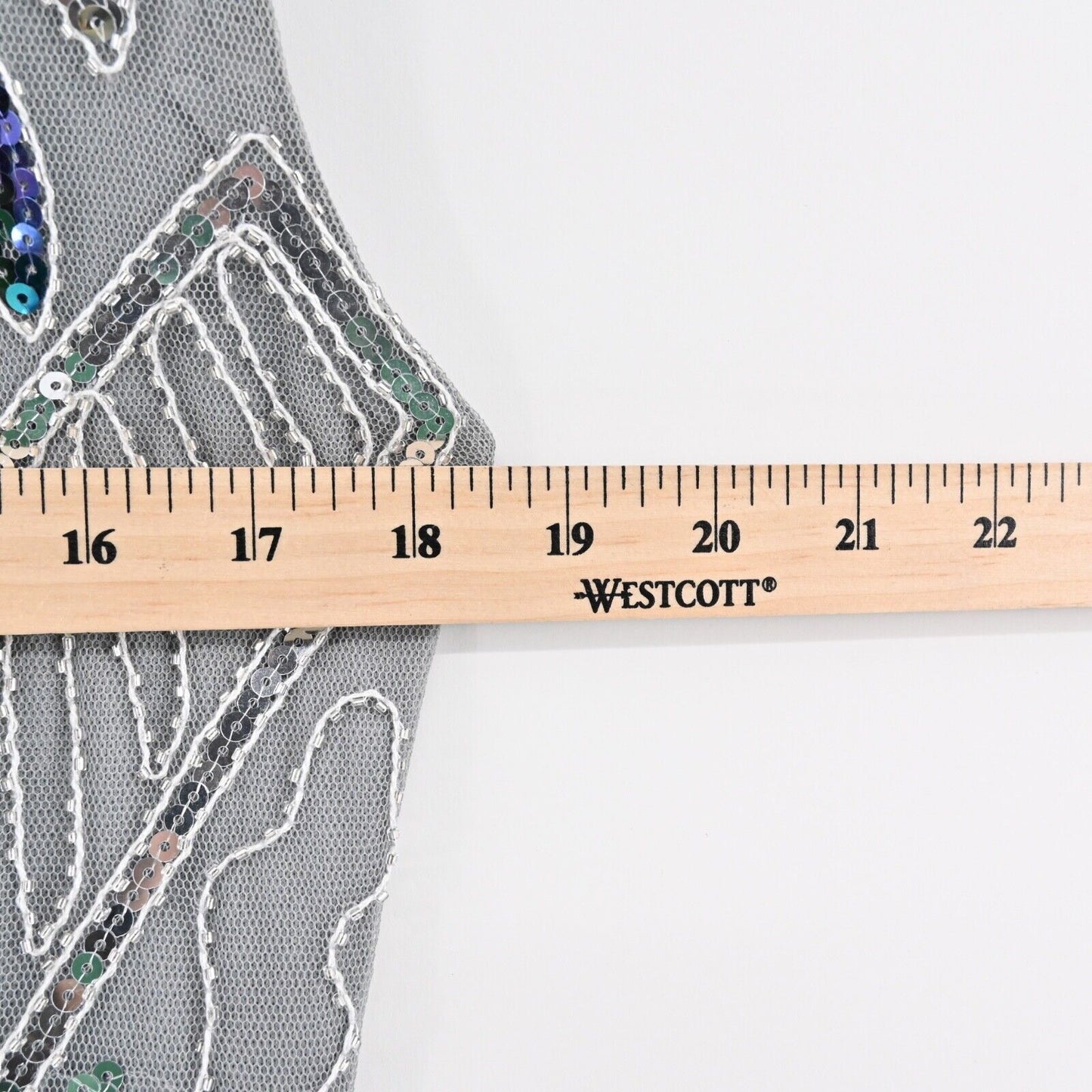 METME Dress Size S Gray Sequin Beaded V Neck Sleeveless Fringe Flapper 1920s NEW