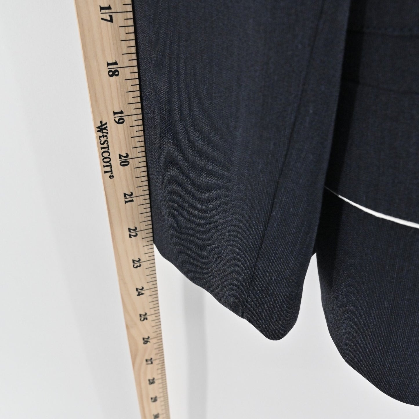 Vtg ALBERT NIPON Skirt Suit Set Womens Size 16 Blazer Pencil Navy White Piping