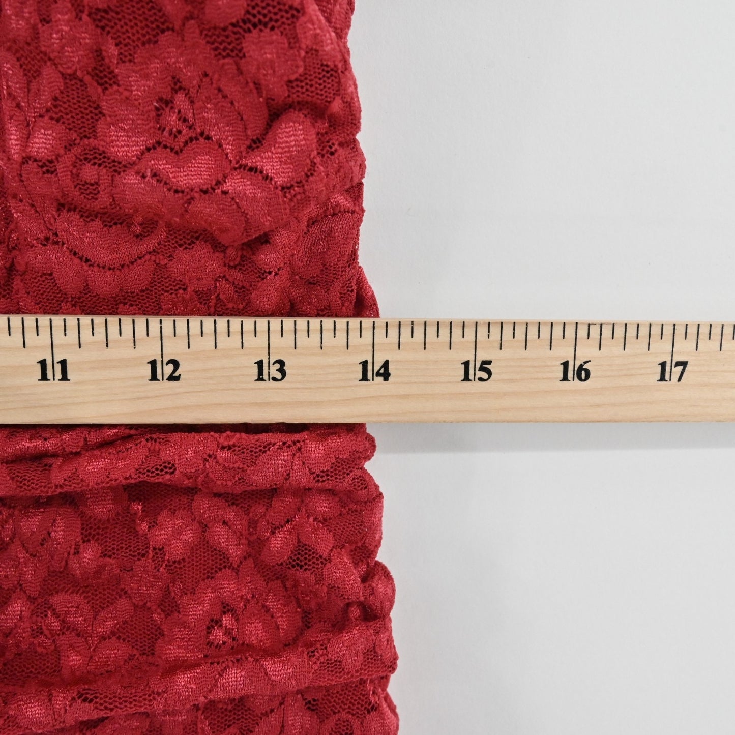 Vtg Y2k Red Lace Mini Dress Size XS Ruched Coquette Elegant Siren Sexy Romantic