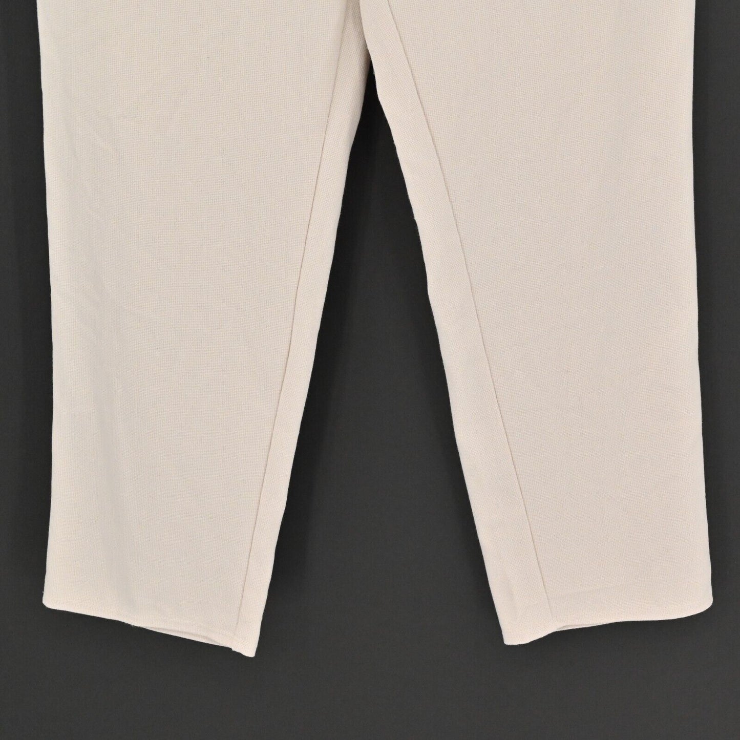 ZARA Pants Womens Sz Medium Ivory Pull On Drawstring Tapered Ankle High Waisted