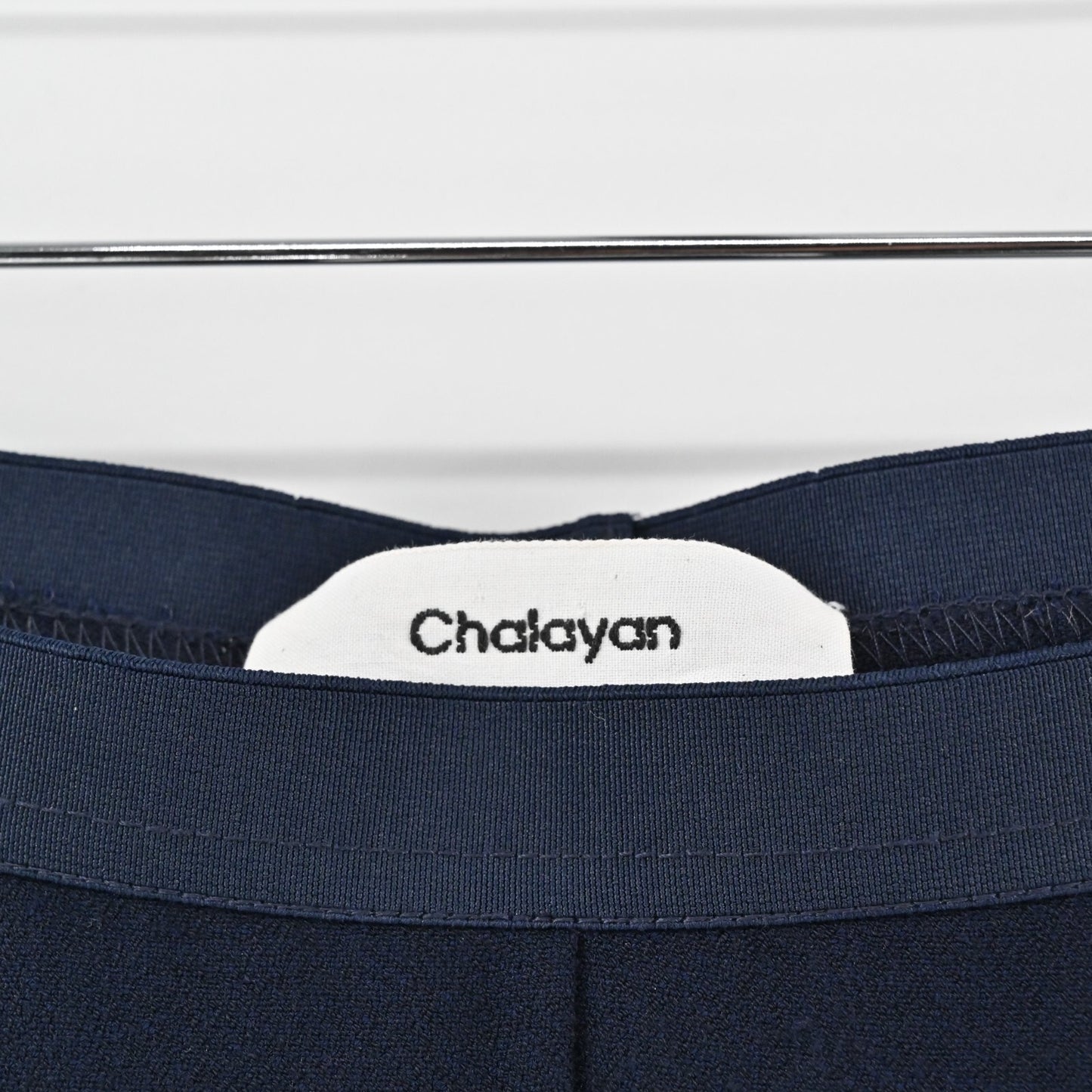 CHALAYAN Pants Womens Size 40 Navy Blue Quiet Luxury Stretch Pull On Skinny Leg