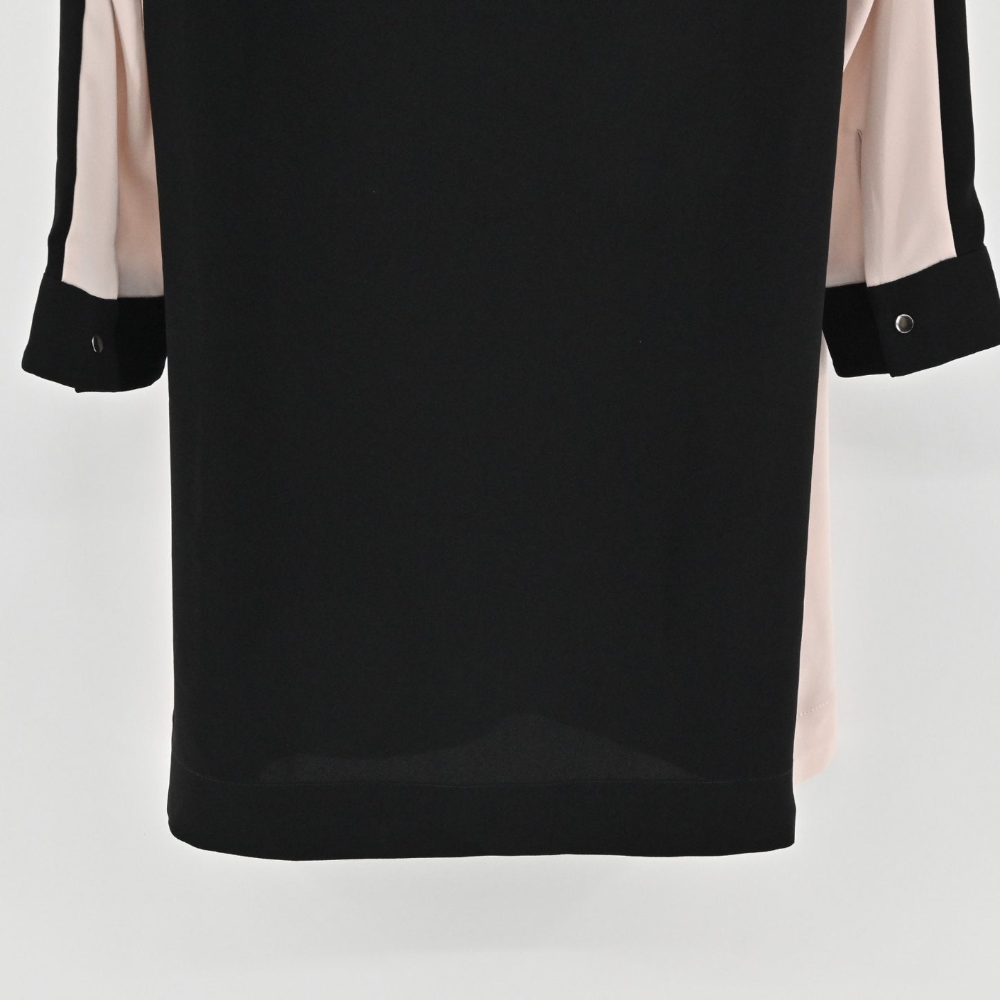 BCBGMaxazria Color Block Shift Dress Size XS Black Blush Pink Office Capsule