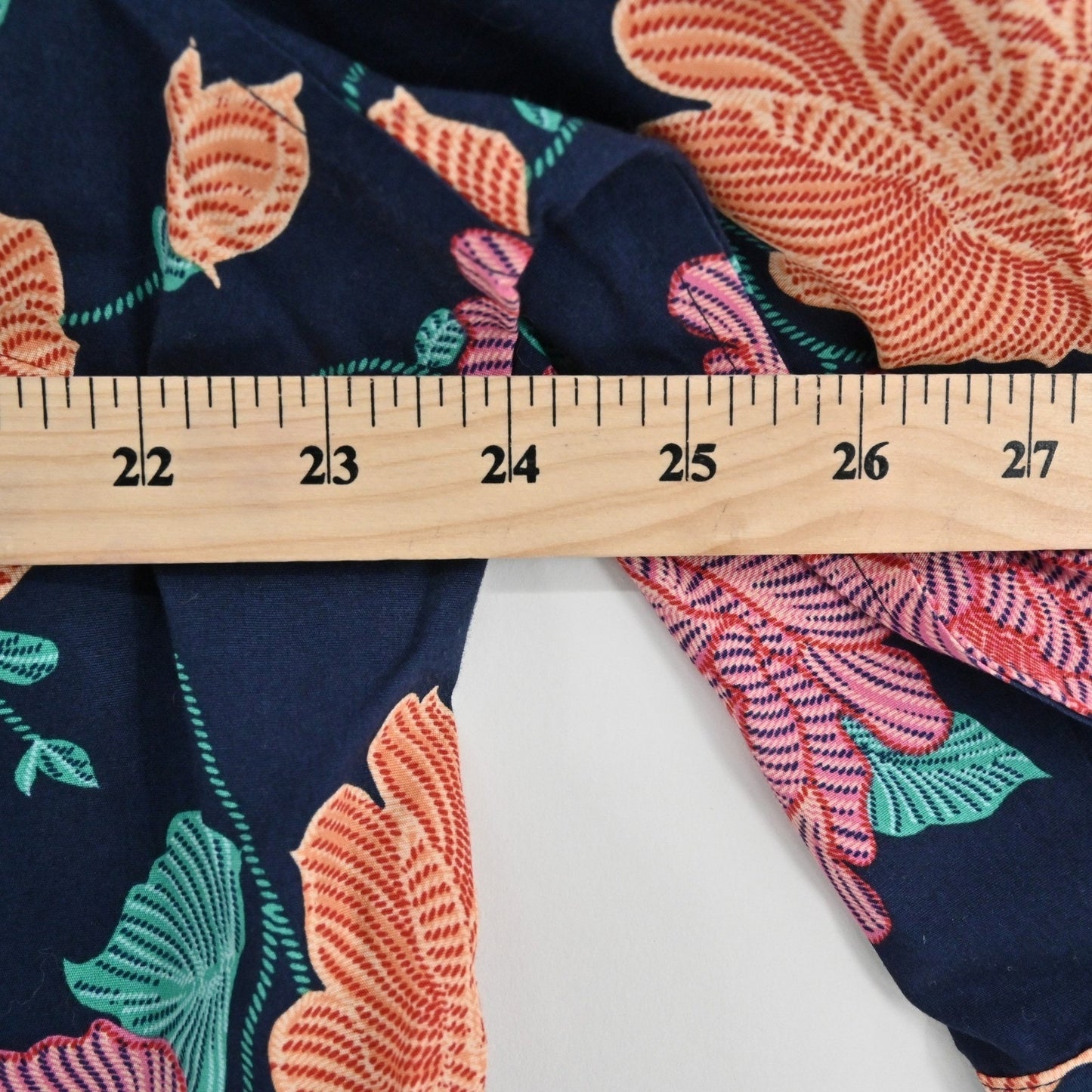 CHICOS Womens Top Size XL Cotton Floral Button Tropical Vibrant Orange Pink