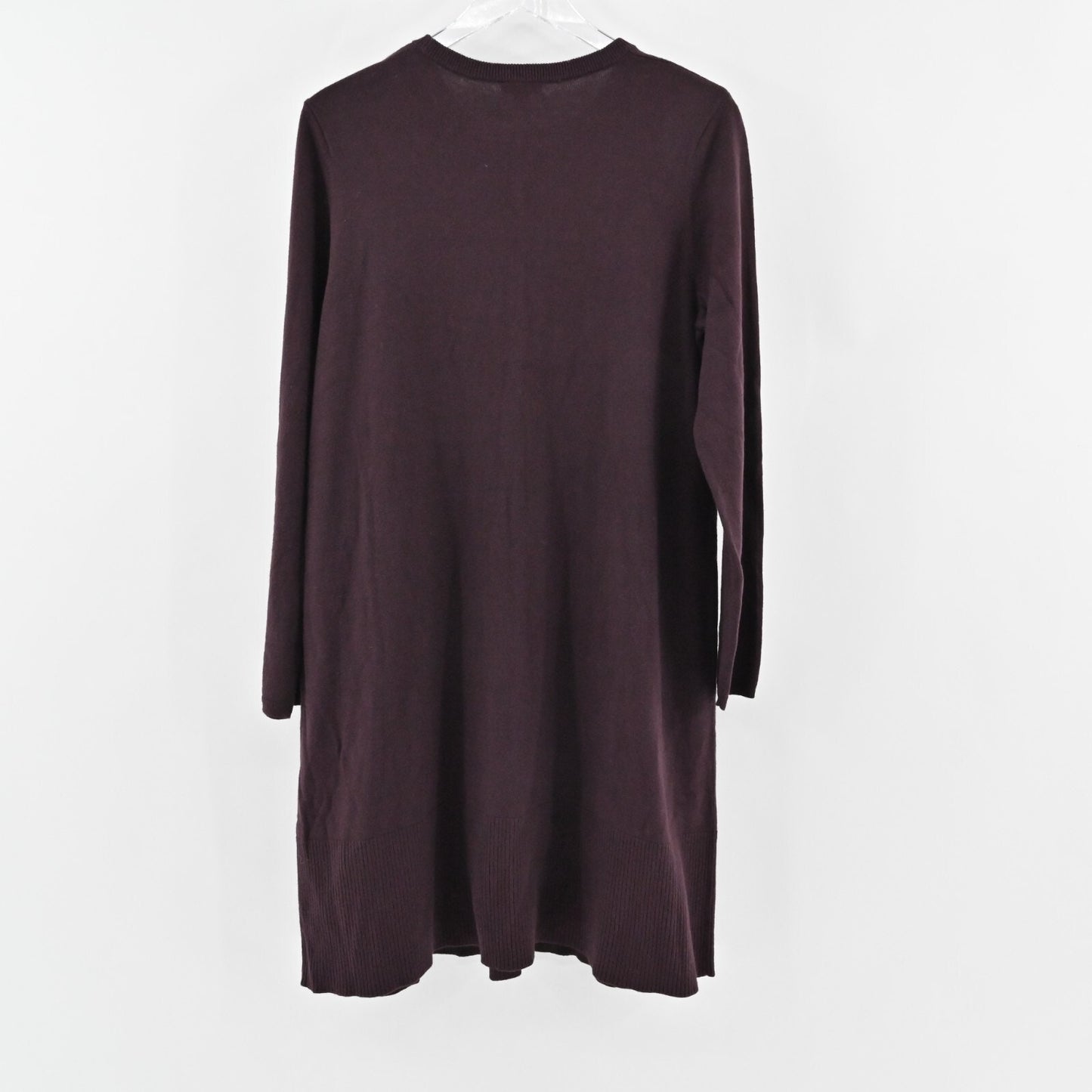 J JILL Sweater Dress Size M Merlot Knit Long Sleeve Shift Knee Length Casual