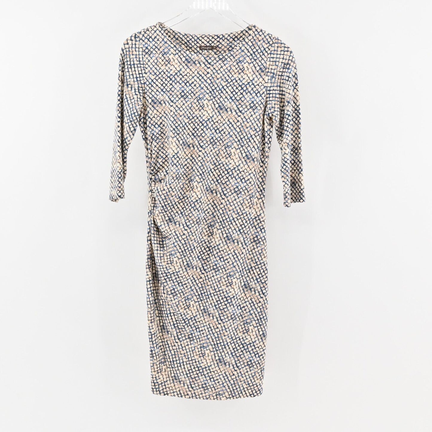 J MCLAUGHLIN Dress Size XS Catalina Cloth Ruched Sheath Quarter Sleeve Printed