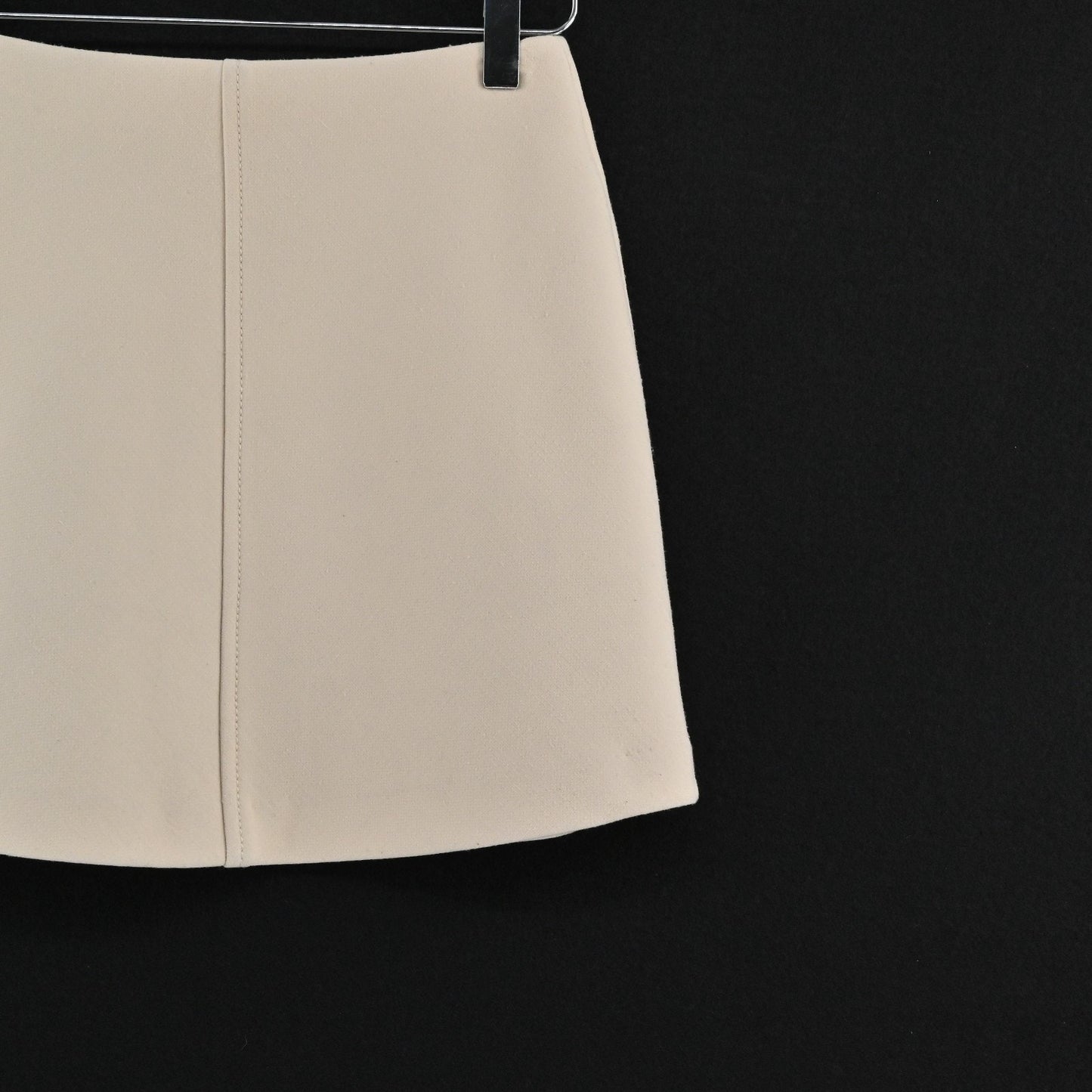 Courreges Paris Wool Mini Skirt Sz 38 Beige Mod Twee Retro Preppy Light Academia