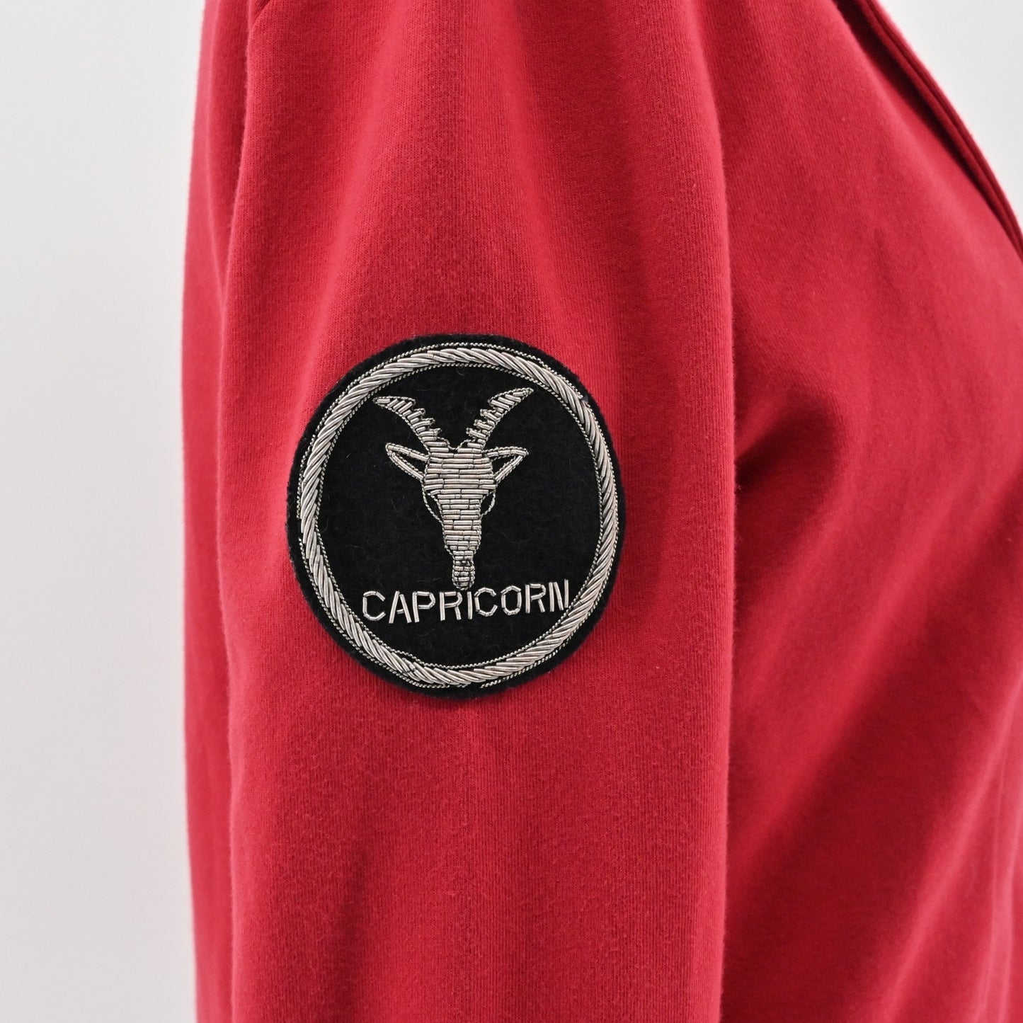 Miller Wendt Womens Red Sloane Blazer Size S Capricorn Patch Button Jacket NEW