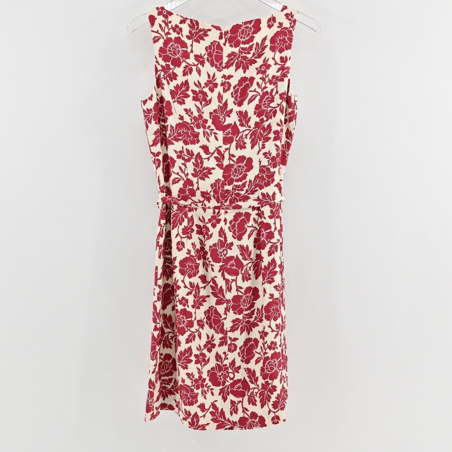 Vtg Ann Taylor Silk Floral Dress Size 6 Sleeveless Red Romantic Garden Party