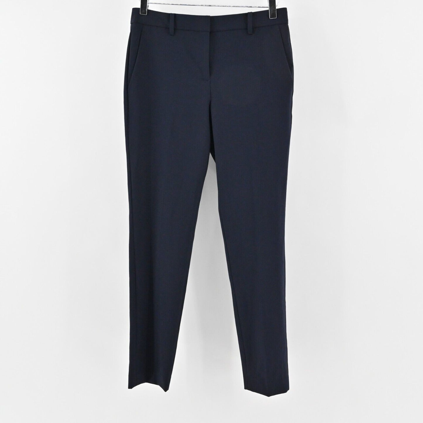 DKNY Pants Womens Sz 2 Navy Blue Straight Leg High Rise Classic Trousers Office