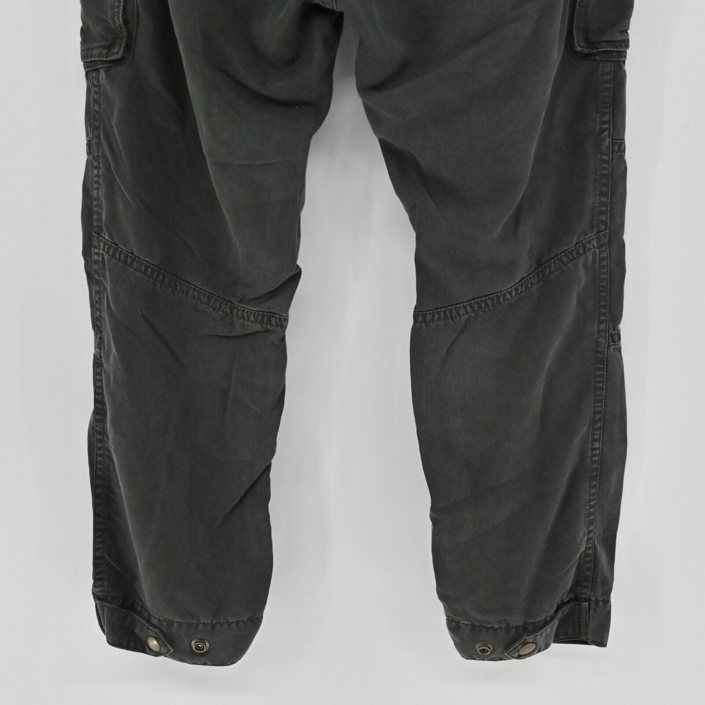THE KOOPLES Jeans Womens Sz M Dark Olive Slim-Leg Cropped Utility Pants Pockets