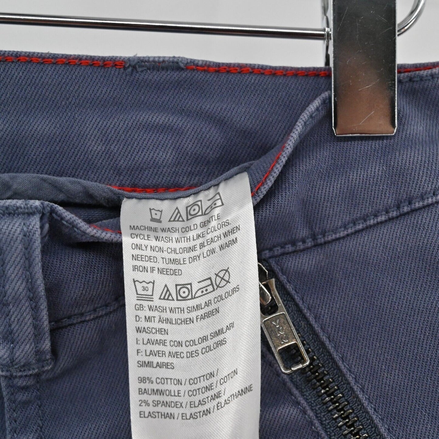 PEACE LOVE WORLD Jeans Womens Sz 8 Cropped Wide Leg Twill Blue Denim Zip Pockets