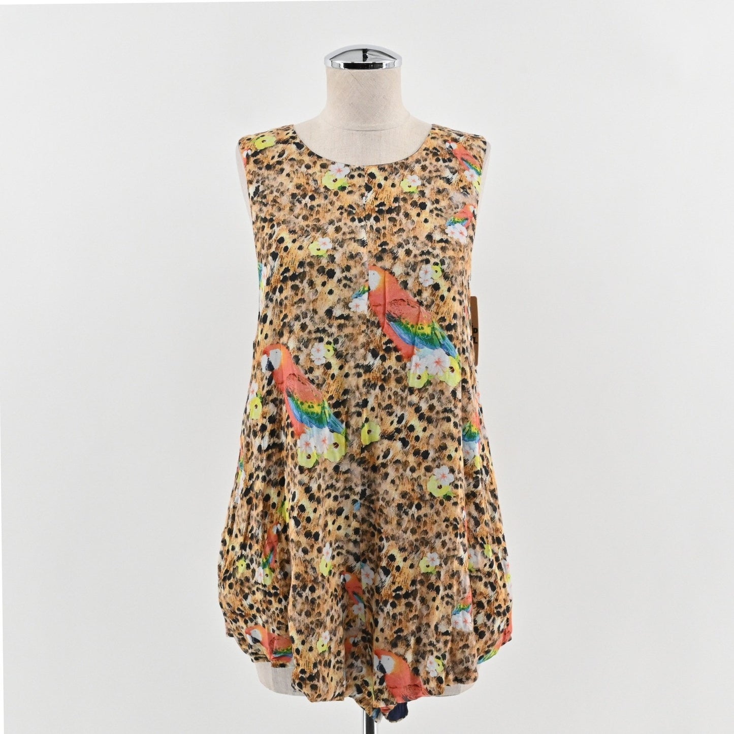 One Teaspoon Parrot Romper Size S Animal Print Sleeveless Boho Safari Tropical