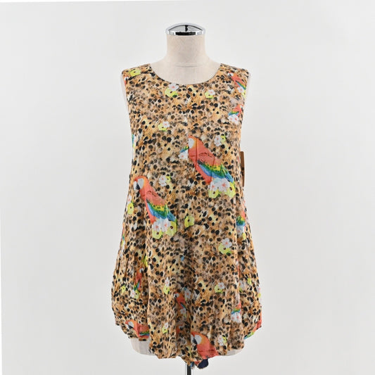One Teaspoon Parrot Romper Size S Animal Print Sleeveless Boho Safari Tropical