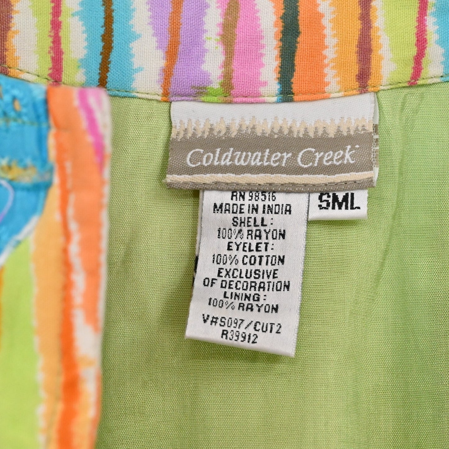 Vtg COLDWATER CREEK Floral Sequin Womens Jacket Size S Hippie Colorful Retro 90s