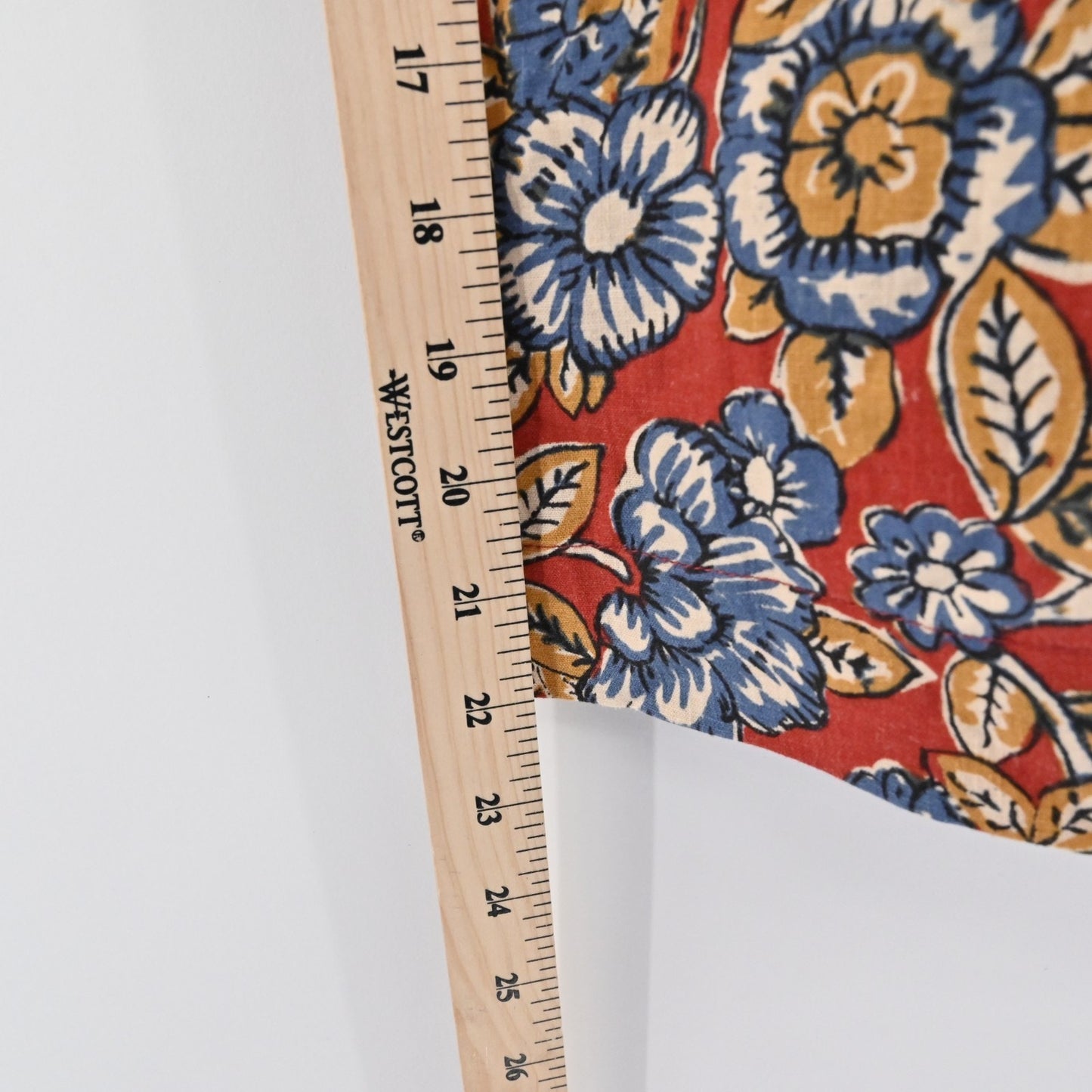 FAHERTY Womens Pacifica Floral Square Neck Top Size L Red Blue Linen Sleeveless