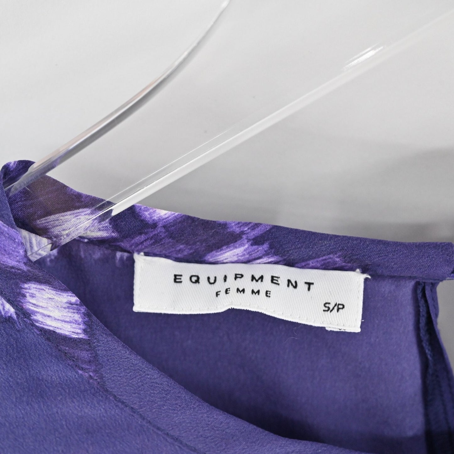 EQUIPMENT Aubrey Dress Size S Silk Ultra Marine Check Purple Print Shift Mini