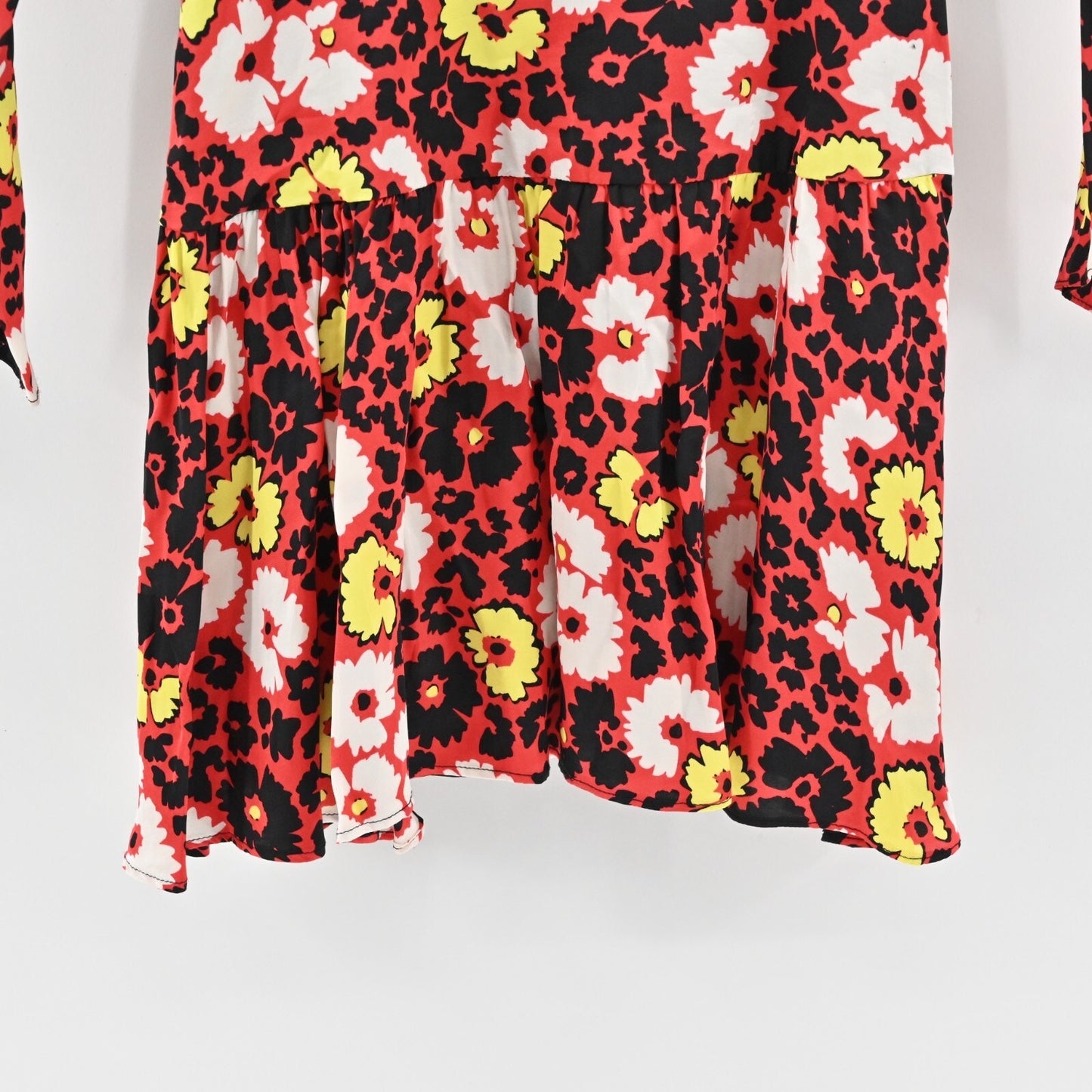THE KOOPLES Wild Blossom Dress Size XS Floral Print Red Black Mini Maximalist