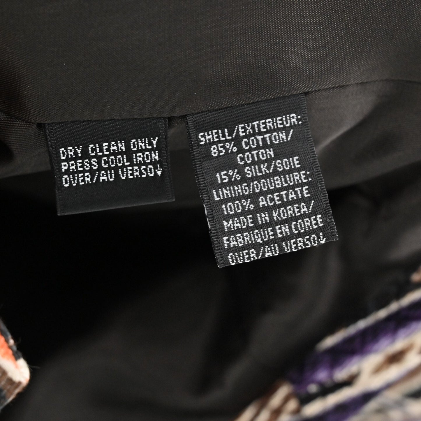 Vtg ELLEN TRACY LINDA ALLARD Womens Silk Jacket Size 10 Leaf Print Collarless