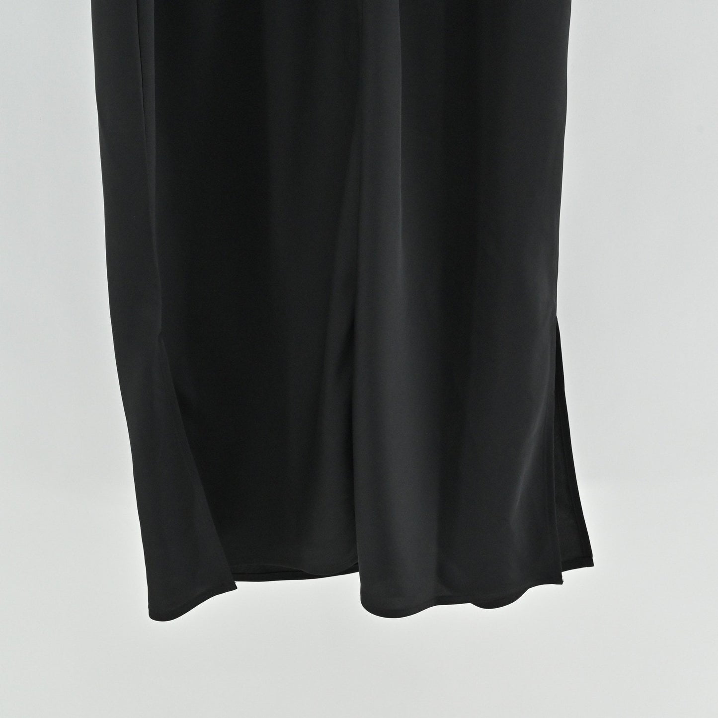 Anne Klein Midi Slip Dress Sz 12 Black Whimsigoth Dark Romantic Satin Cowl Neck