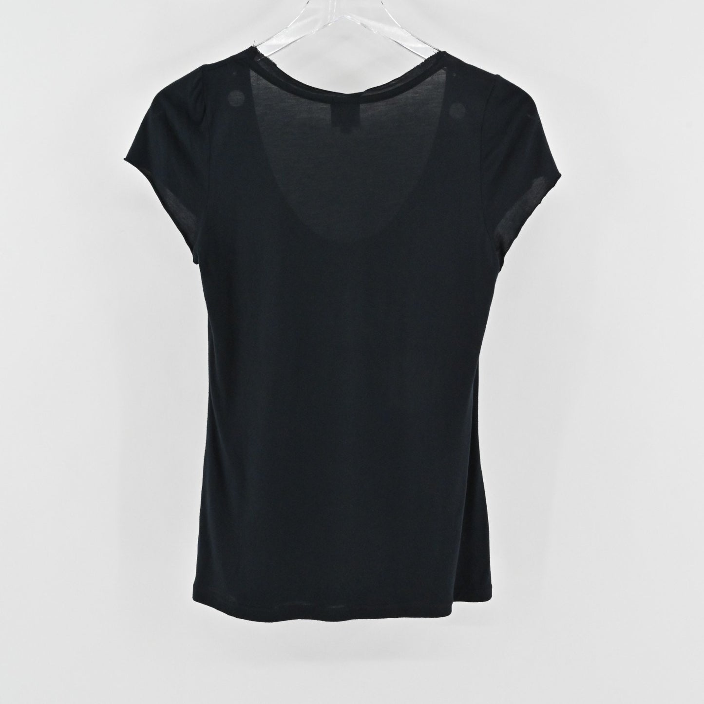 Haute Hippie Womens Black Scoop Neck Modal Top Size S Gromet Detail Casual Shirt