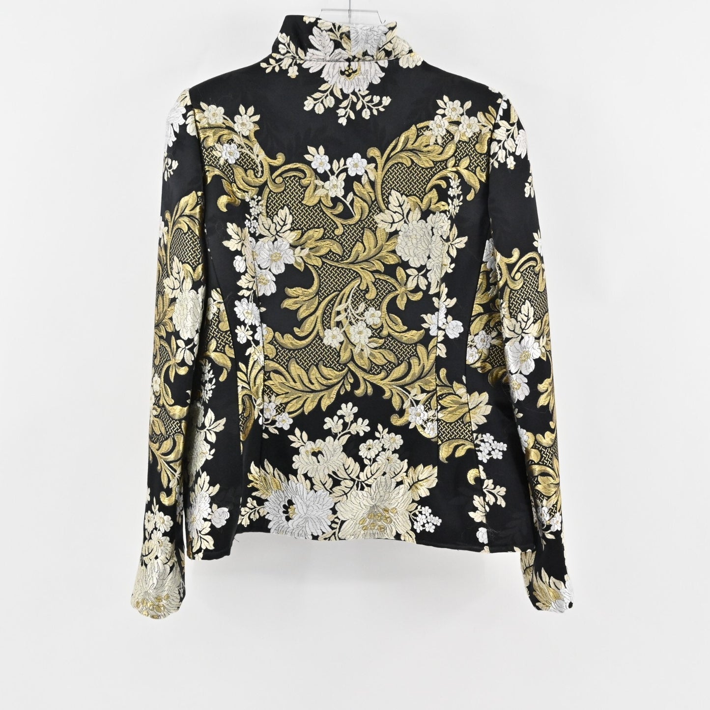 Vtg CHRISTIAN RUPERTO Jacquard Jacket Womens Size XL Embroidered Floral Brocade