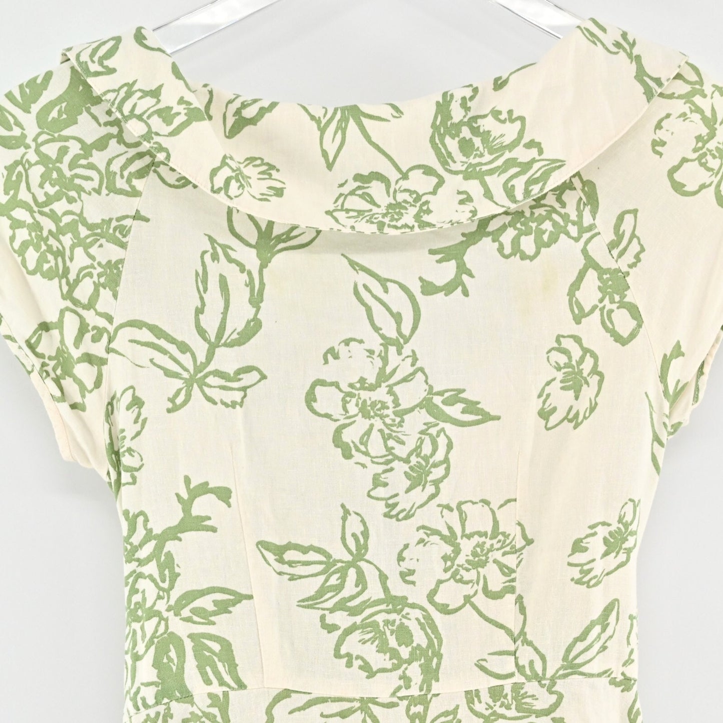 FREE PEOPLE Womens A Thing Called Love Dress Size 2 Mini Green Button Back Tie