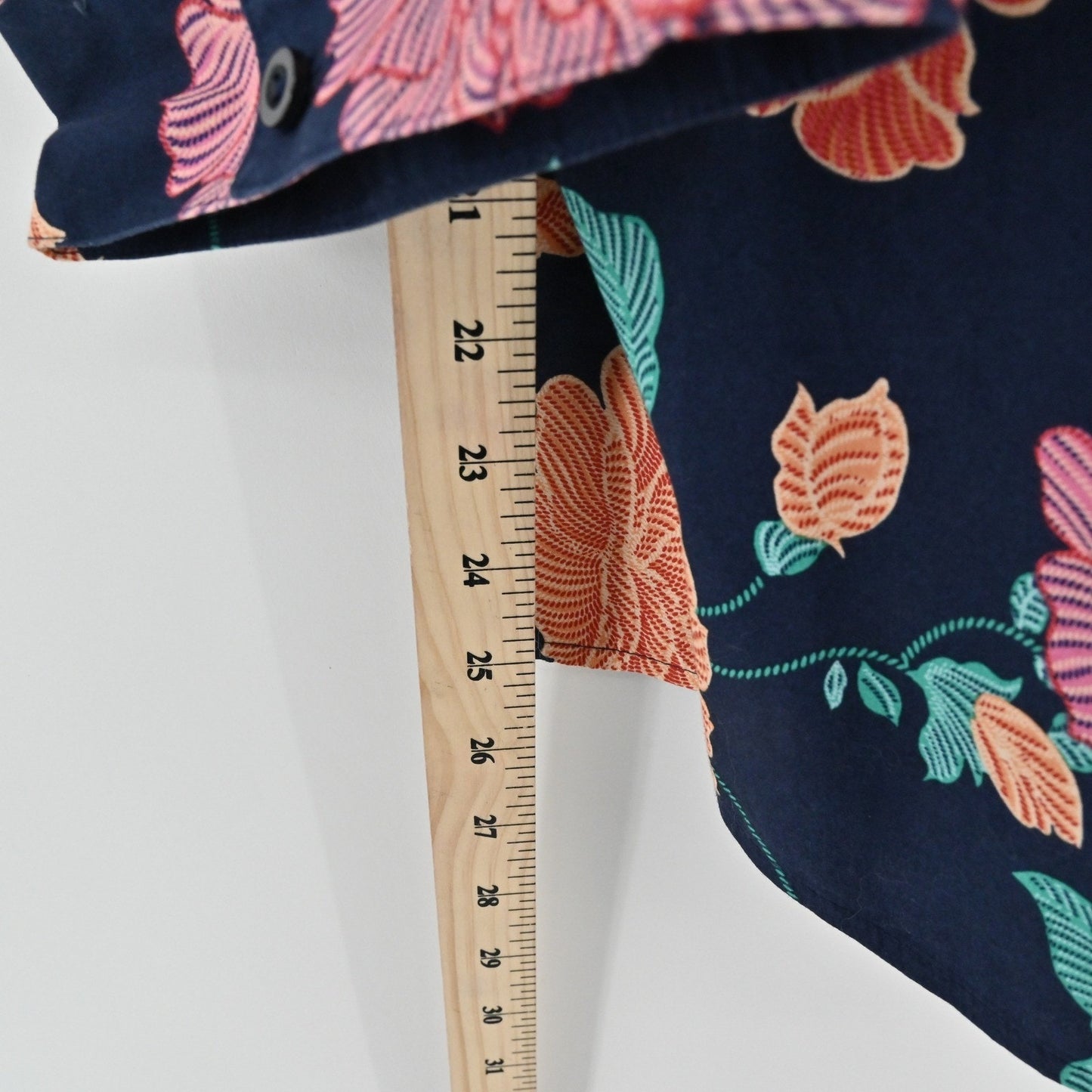 CHICOS Womens Top Size XL Cotton Floral Button Tropical Vibrant Orange Pink