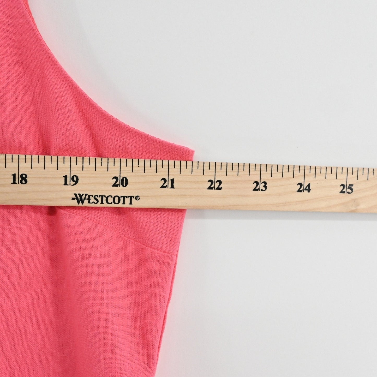 J Crew Scalloped Hem Dress Size 14 Coral Pink Shift Sleeveless Linen Minimalist