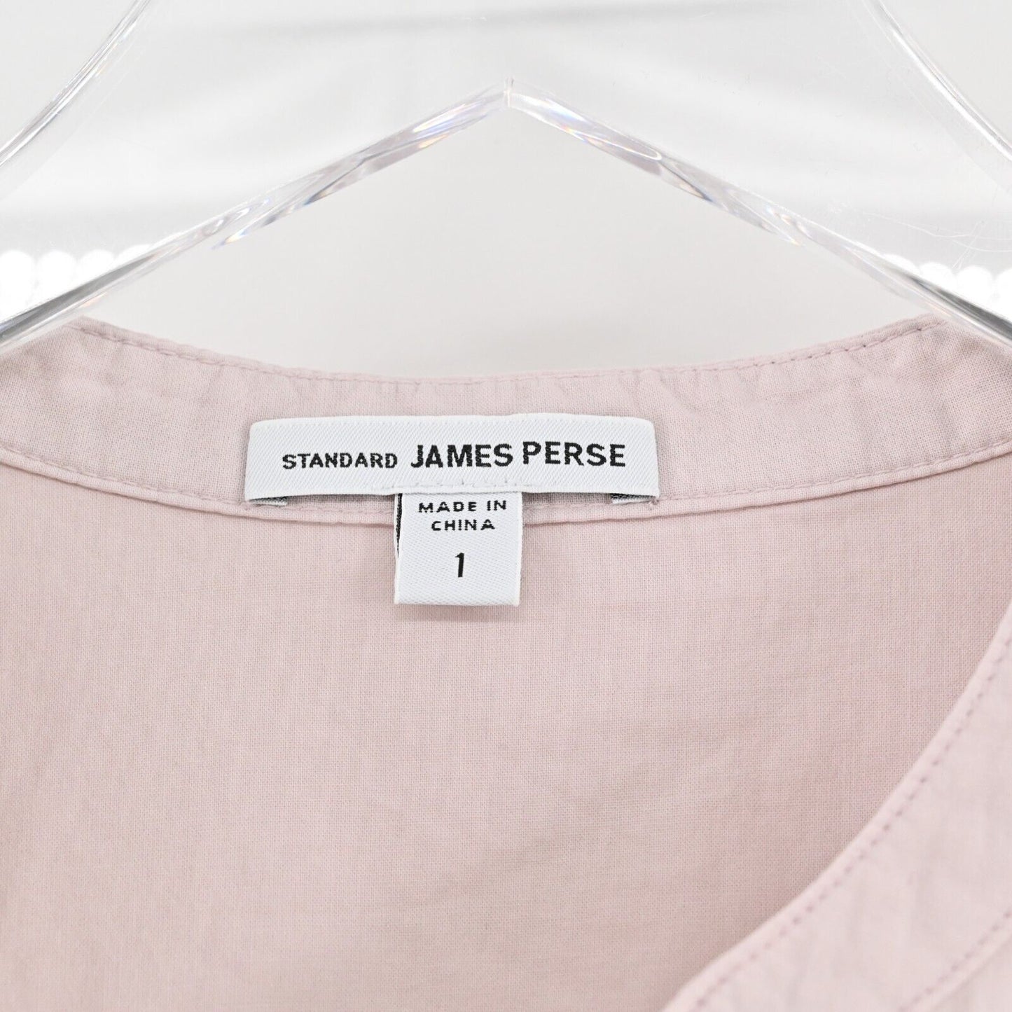 JAMES PERSE Top Womens Size 1 S Blouse Standard Blush Button Front Cotton Tunic