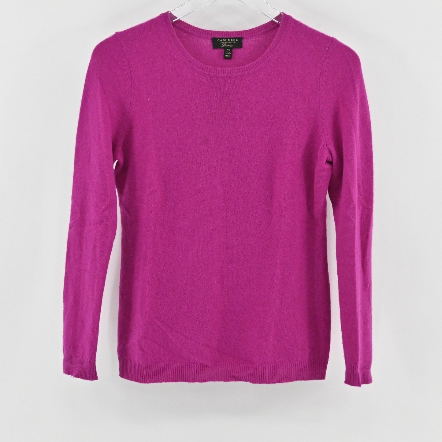 Charter Club Womens Cashmere Sweater Size XS Pink Crew Neck Cozy Quiet Luxury