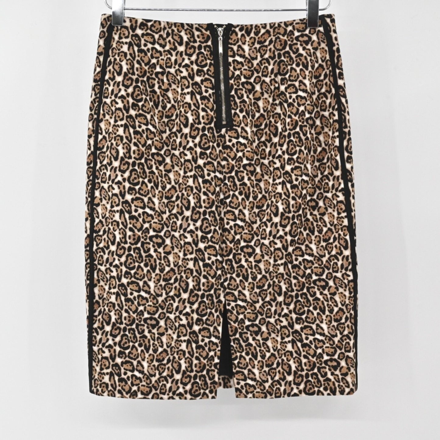 WHBM Animal Print Pencil Skirt Size 2 Leopard Cotton Lined Mob Wife Office Siren