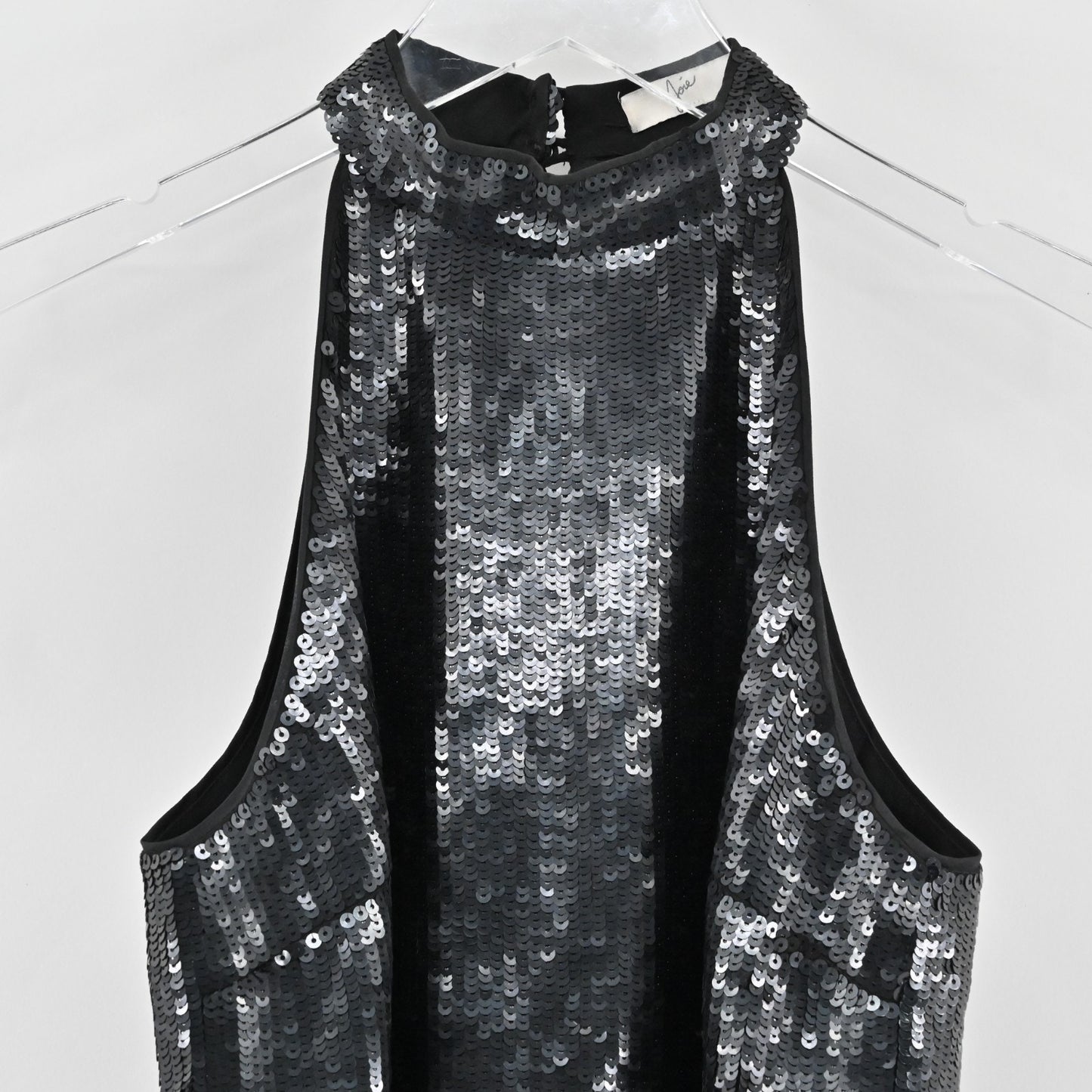 Joie Womens Lei Lei Sequin Caviar Tank Top Size S Sleeveless Halter Neck Blouse